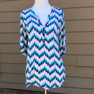 Stitch Fix Pixley Henley Knit Top 3/4 Sleeves